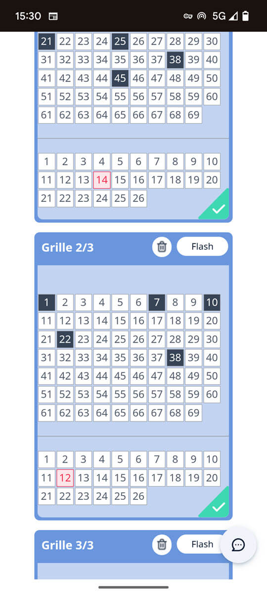 Choisissez vos numéros fétiches ou faites une grille flash.