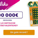 FDJ : 500 000€ remporté au jeu de grattage CASH à Valentigney dans le Doubs