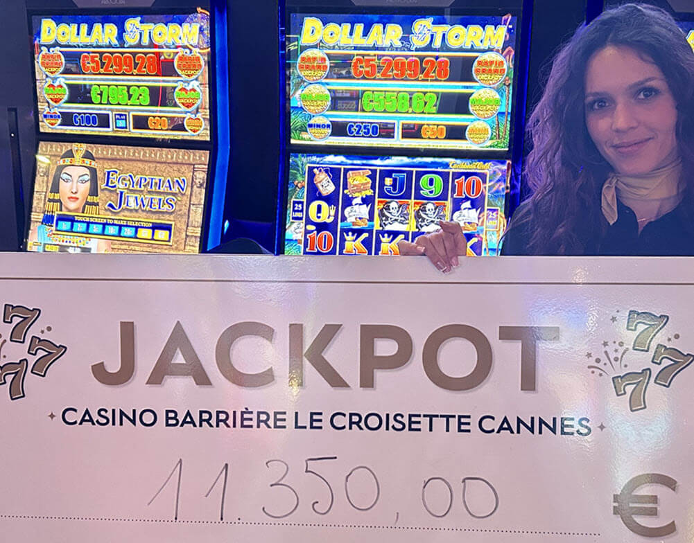 Un jackpot de 11 000€ a été gagné à la machine à sous Dollar Storm avant un second jackpot quelques heures plus tard