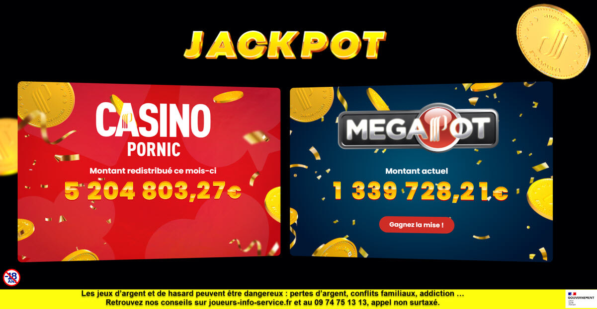 Jackpots du casino Partouche de Pornic