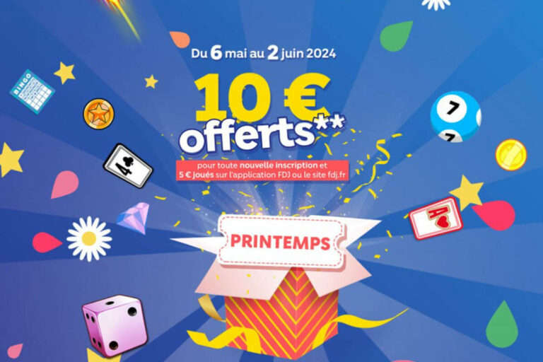 Nouvelle promotion FDJ : 10€ offerts avec un code promo jusqu’au 2 juin