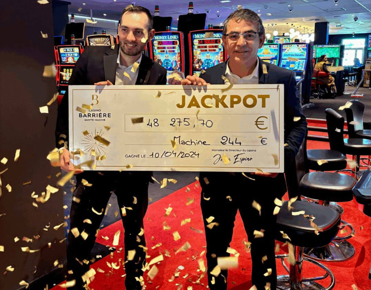 Le jackpot remporté au Casino de Sainte-Maxime le 10 avril 2024 pour 48 000€ de gains.