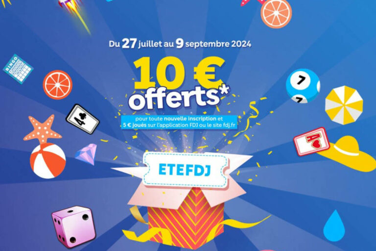 FDJ : nouvelle promotion pour l’été, 10€ offerts avec le code promo « ETEFDJ »