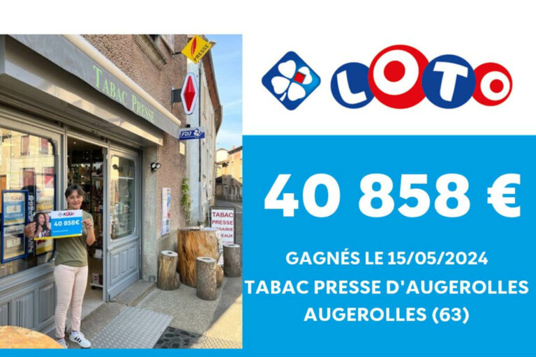 Loto FDJ : un joueur d’Augerolles dans le Puy-de-Dôme remporte 40 858€