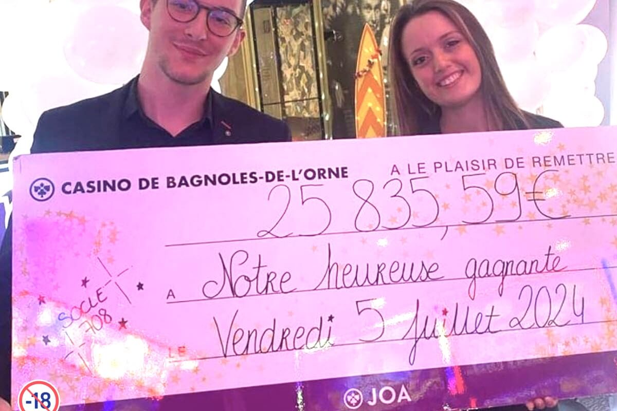 Le grand gagnant du Casino de Bagnoles de l'Orne avec un jackpot de 25800€