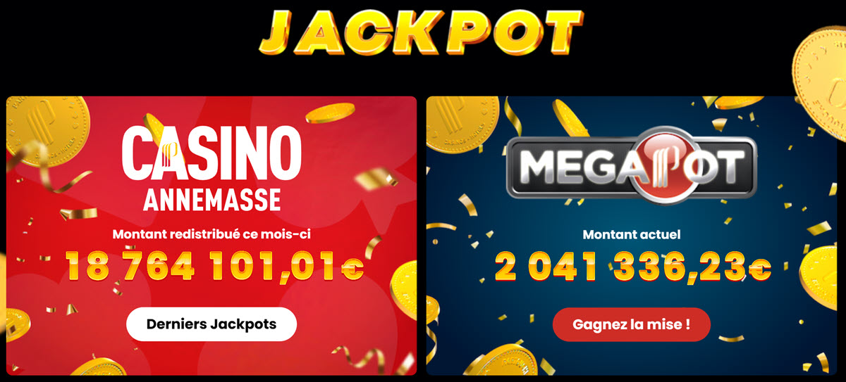 Les jackpots remportés au casino Partouche d'Annemasse et le megapot