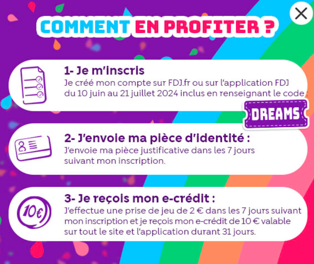 Profiter du code promo FDJ jusqu'au 21 juillet : les 3 étapes pour recevoir vos 10€ offerts