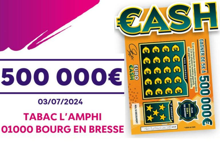 FDJ : un ticket Cash à 500 000€ à Bourg-en-Bresse, un 2e grand gagnant