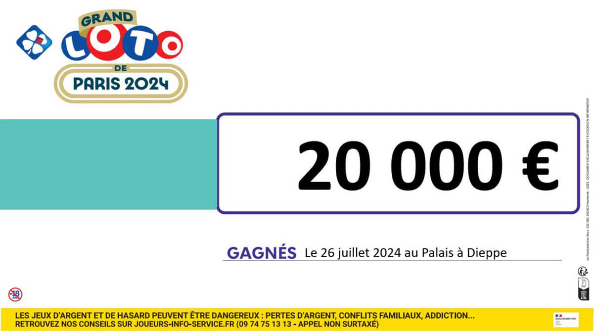 L'affiche du gain du Grand Loto JO à Dieppe