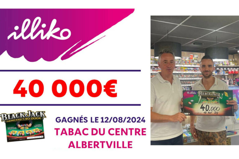 Gros lot au BlackJack FDJ : un gain record de 40 000 € à Albertville