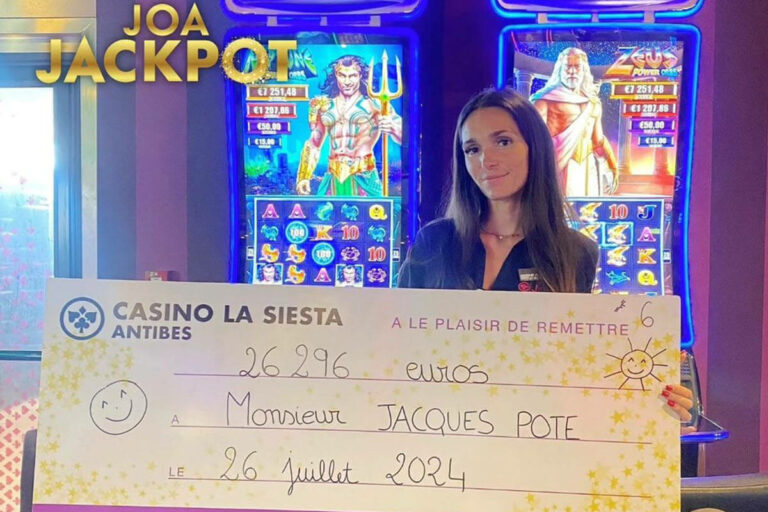 Casino La Siesta d’Antibes : deux jackpots en deux jours, près de 50 000€ remporté