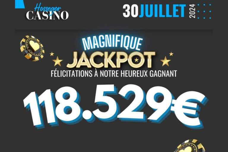 Jackpot historique au casino d’Hossegor : un homme décroche 118 529 euros