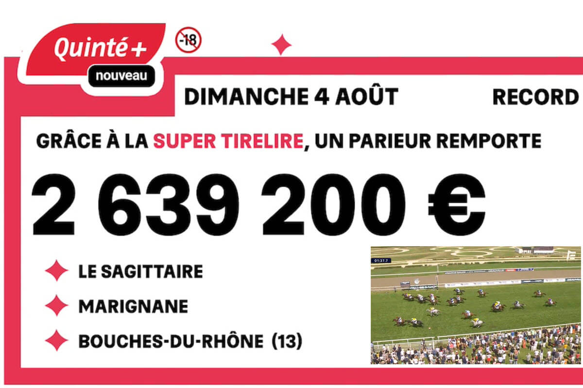 Jackpot historique au PMU : 2,6 millions € gagné le 4 août pour un parieur de Marignane