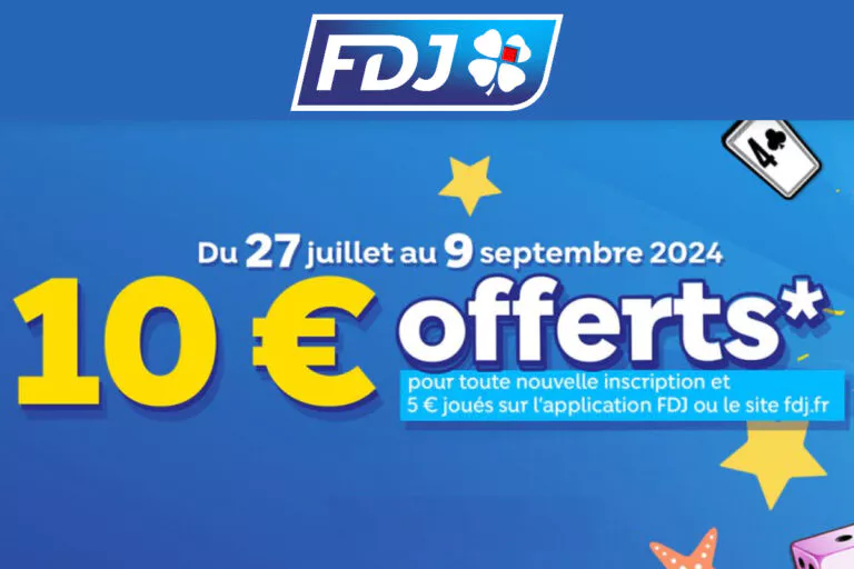 FDJ : 10€ offerts jusqu’à demain seulement, profitez des derniers jours de promotion !