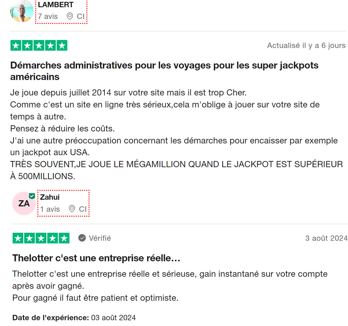 Les derniers avis sur The Lotter GoLotter sur TrustPilot