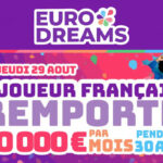 EuroDreams FDJ : un français remporte 20 000€ par mois, le 5e grand gagnant à cette loterie