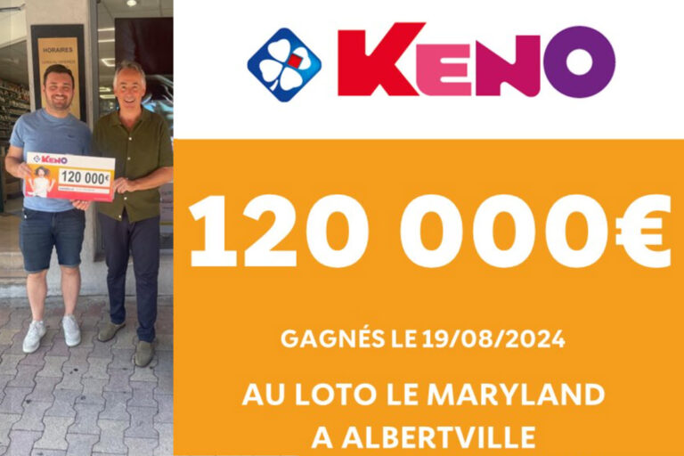 Keno FDJ : un joueur d’Albertville remporte 120 000€ en plein été !