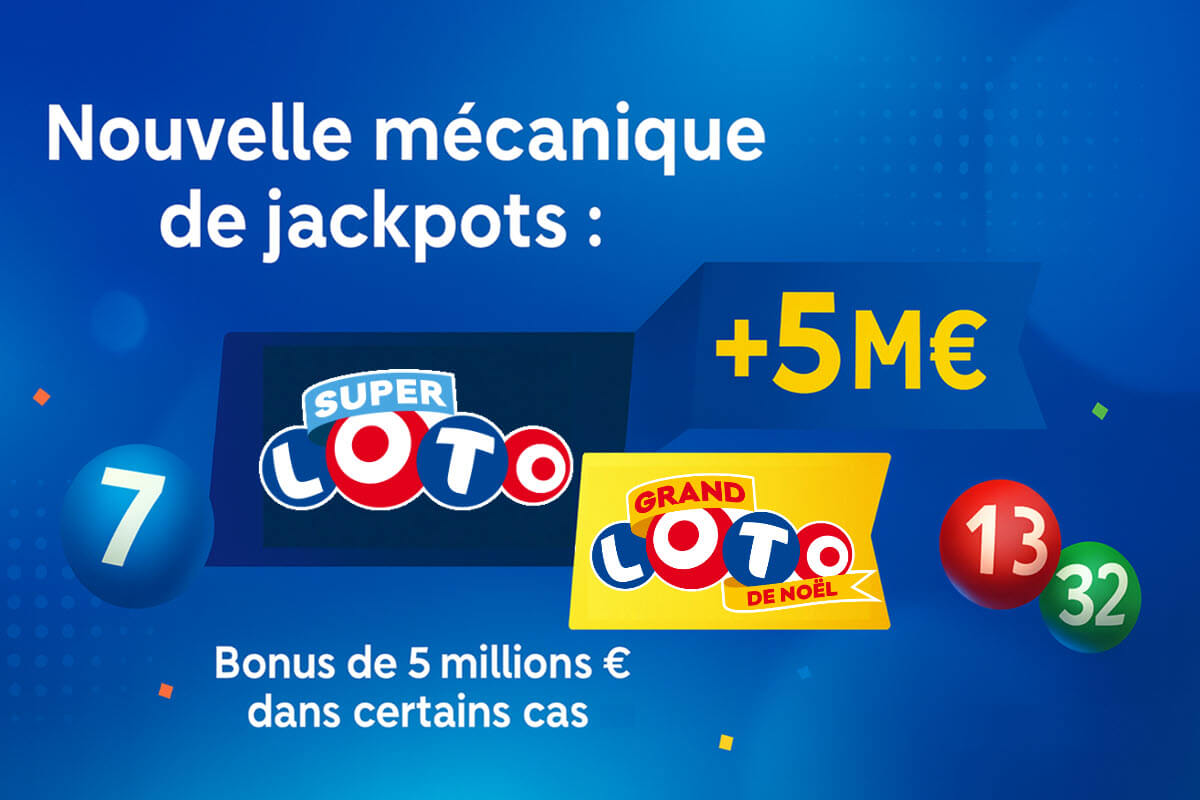 Super Loto et Grand Loto FDJ : jackpot bonifié de 5 millions d'euros si le jackpot minimum est atteint