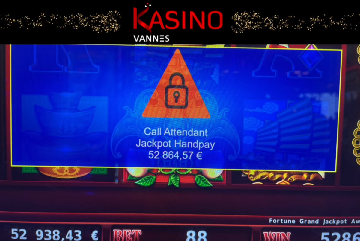 Jackpot aux machines à sous du casino de Vannes