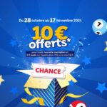 Promotion FDJ : 10€ offerts avec le code promo « CHANCE » jusqu’au 17 novembre inclus !