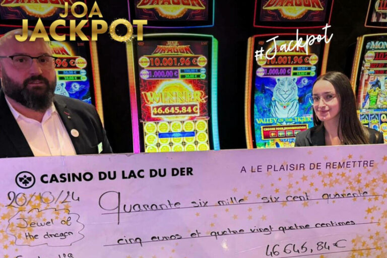 Casino du Lac du Der : une joueuse ayant misé 60 centimes remporte un jackpot de 46 000 € !