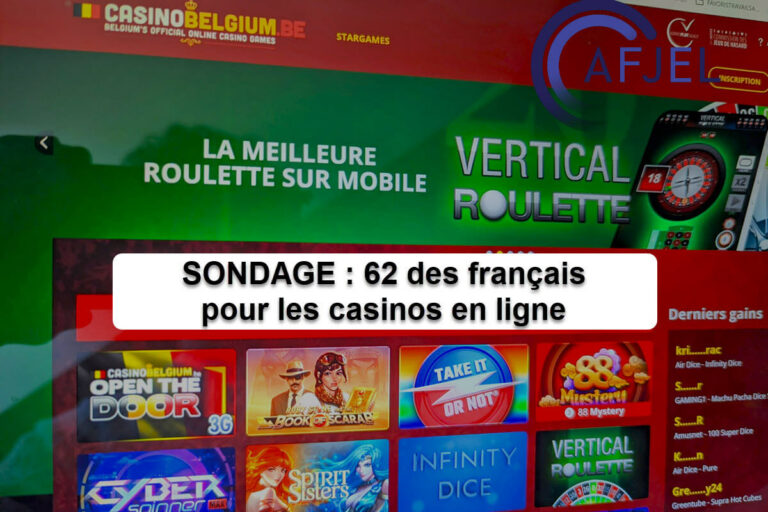 Casino en ligne : 1 français sur 6 favorable à la légalisation selon un sondage de l’AFJEL