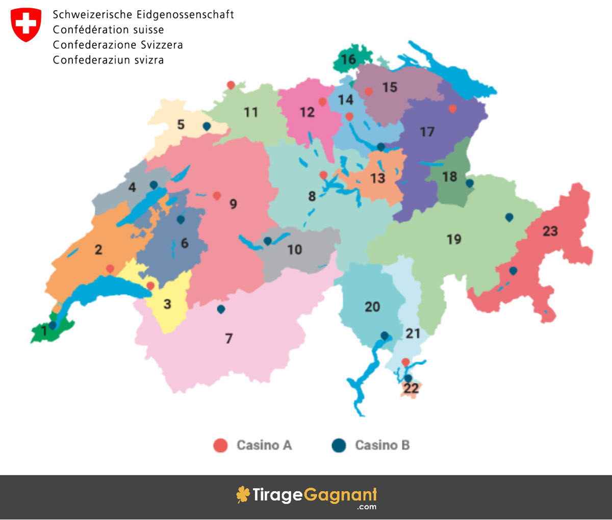 Casino en ligne : cartographie des différents casinos partout en Suisse en 2025