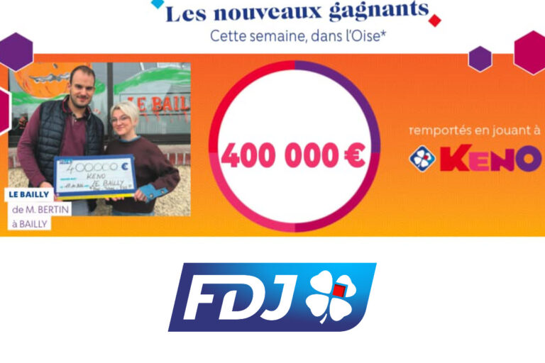 Keno FDJ : un gagnant remporte 400 000€ à Bailly dans l’Oise, un jackpot rare