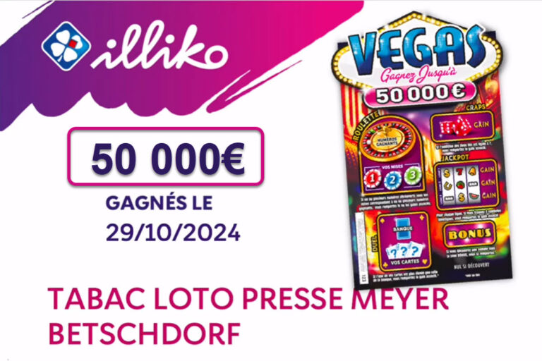 50 000 € gagné à Vegas : le ticket gagnant qui a changé une vie à Betschtorf en Alsace