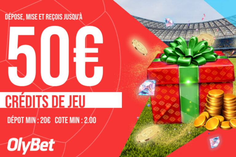 Olybet : fêtez la nouvelle année avec 50€ de crédits de jeu en bonus avant le 31 décembre