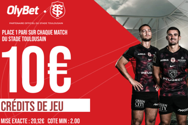 OlyBet célèbre son partenariat avec le Stade Toulousain : gagnez 10€ bonus à chaque match !