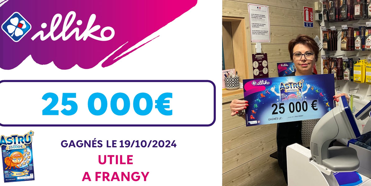 Un ticket gagnant Astro FDJ au Point de Vente "Utile" de Frangy