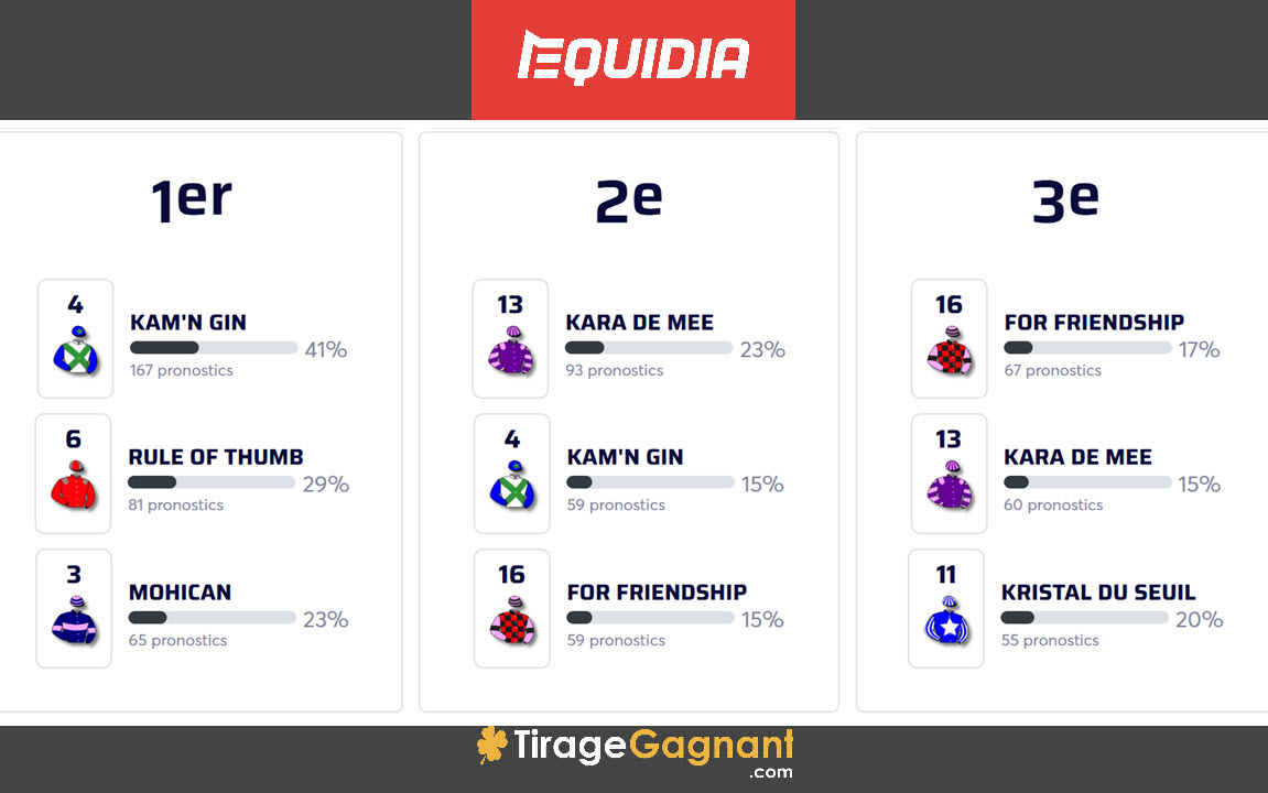 Pronostics Quinté+ de la communauté Equidia du lundi 16 décembre 2024