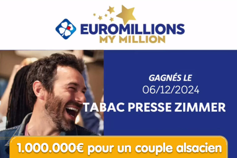 EuroMillions : un couple alsacien de Wasselonne décroche le million grâce à My Million