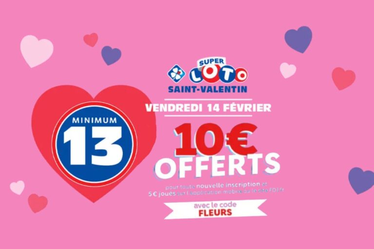 Bon plan Loto de la Saint-Valentin : jouez aujourd’hui 2 grilles Super Loto et recevez 3 grilles gratuites