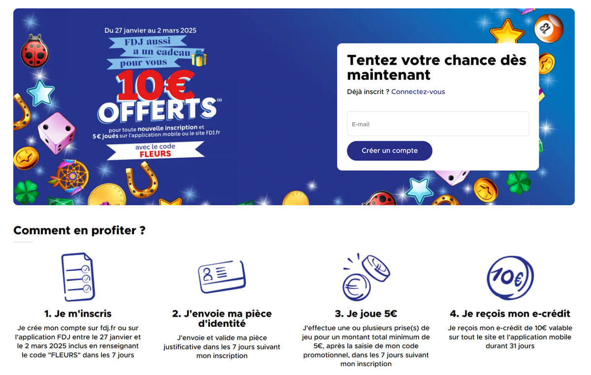 Code promo FDJ : 10€ offerts pour jouer au Super Loto de la Saint-Valentin