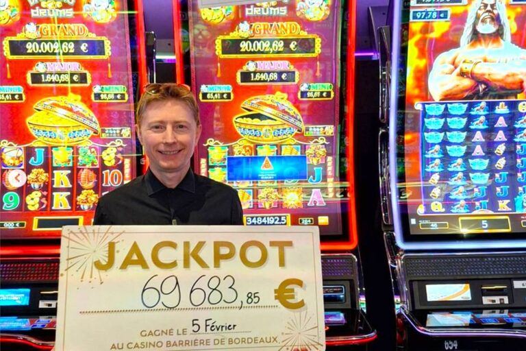 Double Jackpot au casino de Bordeaux : deux grands gagnants en une soirée, plus de 126 710 € !