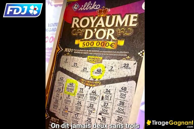 Royaume d’or FDJ : un retraité de Reims gagne 500 000 € et boit un jus d’orange pour s’en remettre !