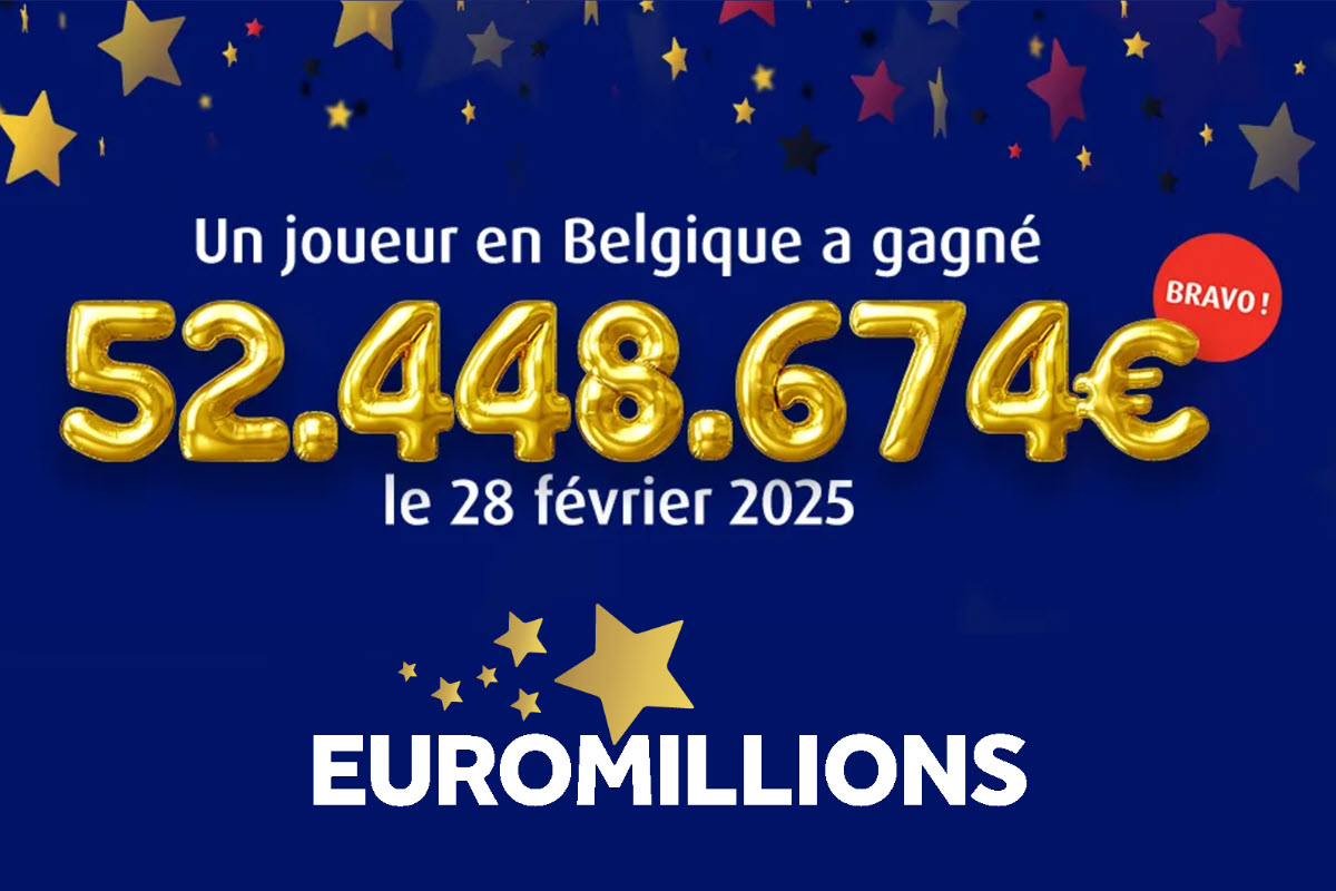 EuroMillions : un joueur en Belgique a remporté 52,4 millions d'euros, le 3e grand gagnant de 2025