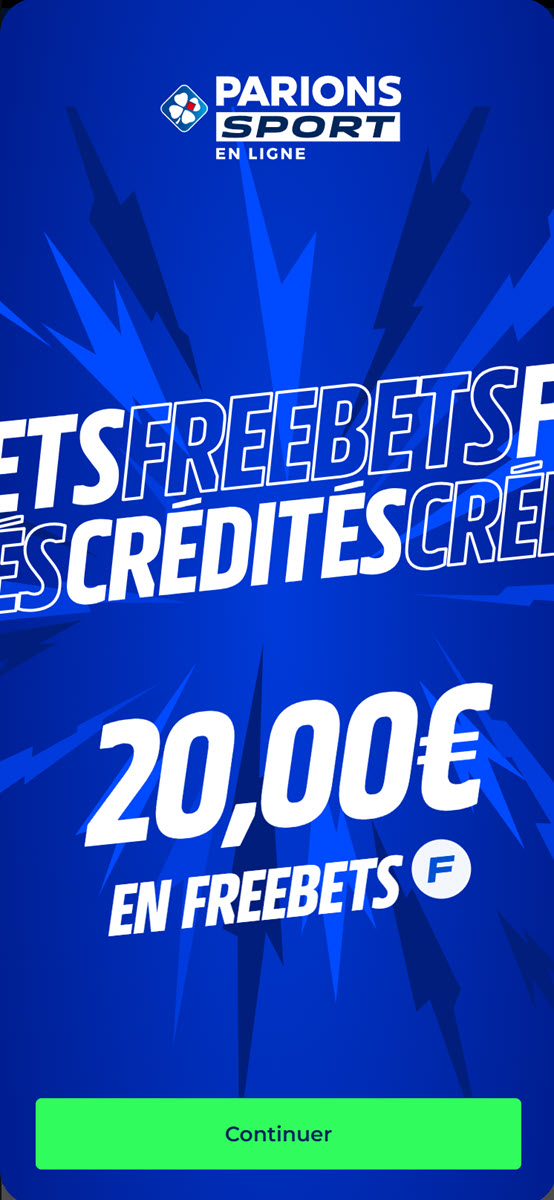 Les freebets de 20€ d'une offre de parrainage validée