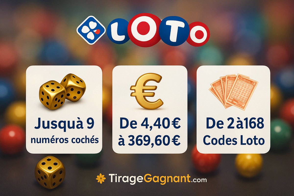 Grille multiple Loto : les informations principales (prix, codes Loto, numéros à jouer)
