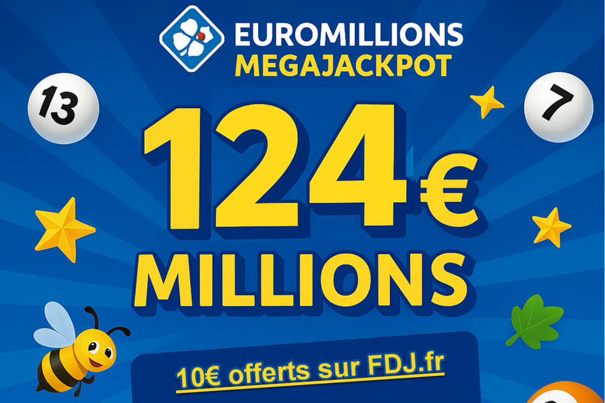 EuroMillions : 4 grilles offertes pour le jackpot de 124 millions d'euros avec un code promo