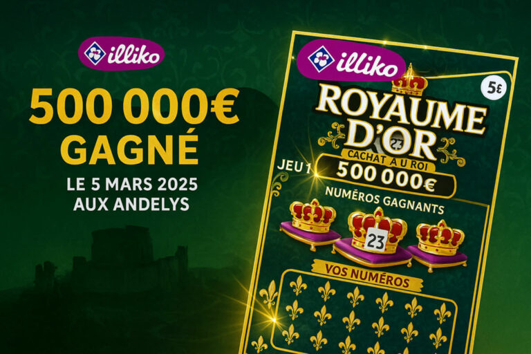 FDJ : une normande gratte un ticket Royaume d’Or aux Andelys, elle découvre 500 000€ derrière le numéro 23 !
