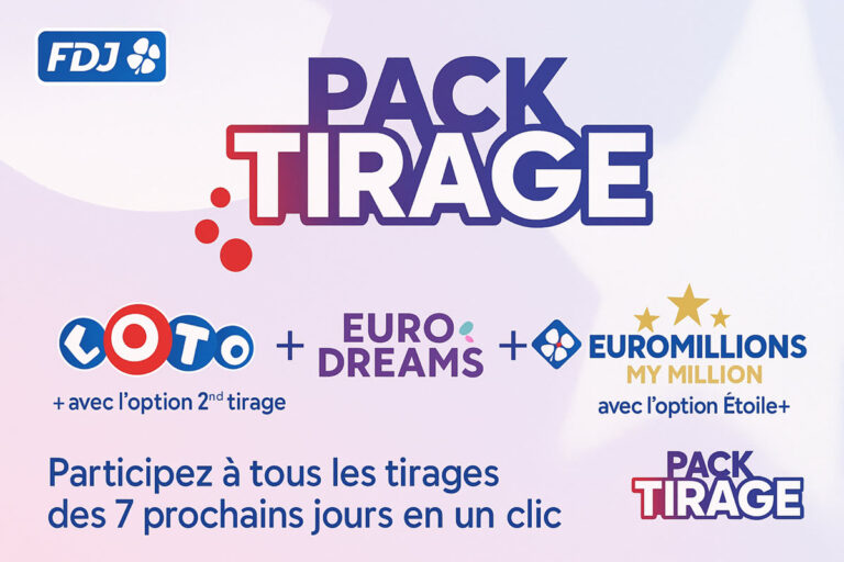 Les packs tirage FDJ maintenant disponible sur FDJ.fr pour jouer au Loto, à EuroMillions et EuroDreams