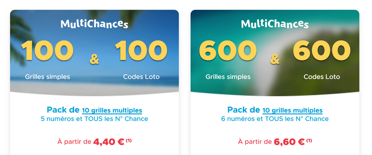 Les packs multichances au Loto Mission Nature : de 100 grilles à 600 grilles