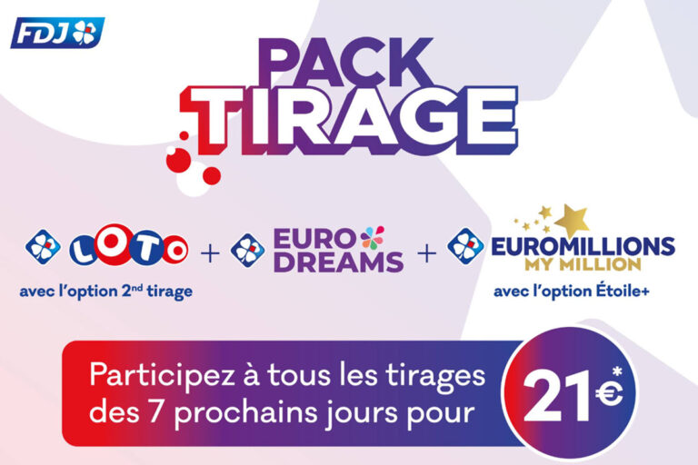 Pack Tirage FDJ : fonctionnement, tarifs, durée et loteries jouées