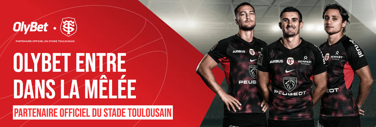 Le partenariat avec 10€ de crédit de jeu sur les matchs du Stade Toulousain avec Olybet