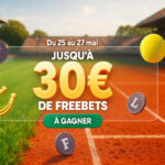 PMU : 10€ de freebets chaque jour du 25 au 27 mai en pariant sur le turf et au tennis