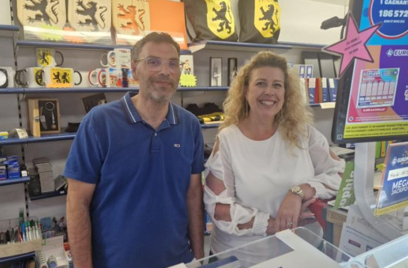 Grégory et Nathalie Bras, les deux gérants du tabac de Steenvoorde ayant vendu le ticket CASH à 100 000€