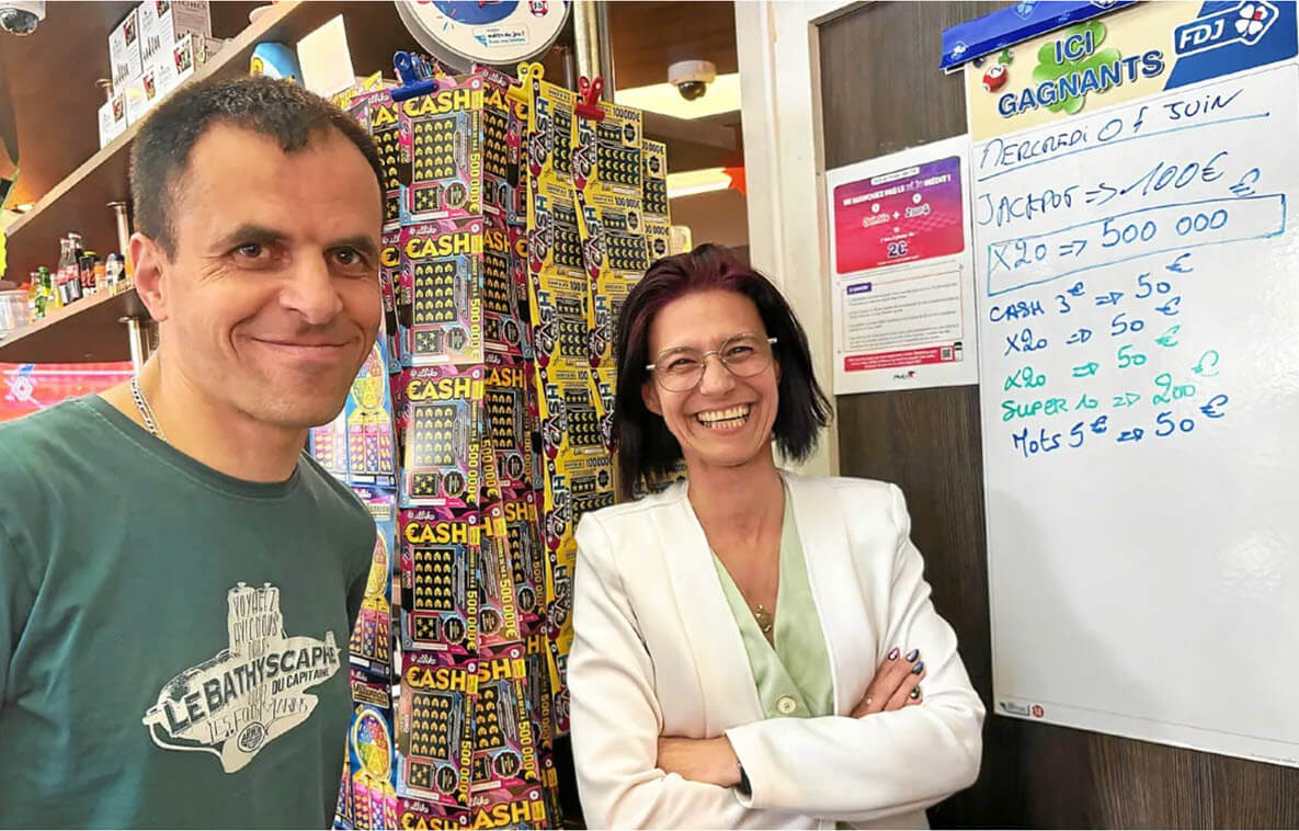 Anthony Lebouc et Gwenaëlle Soun, les gérants du tabac Le Quimper où le ticket X20 a été remporté